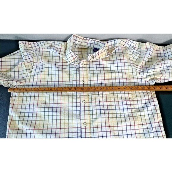 Alan Flusser long sleeve button down windowpane pattern Men's L - Picture 6 of 8